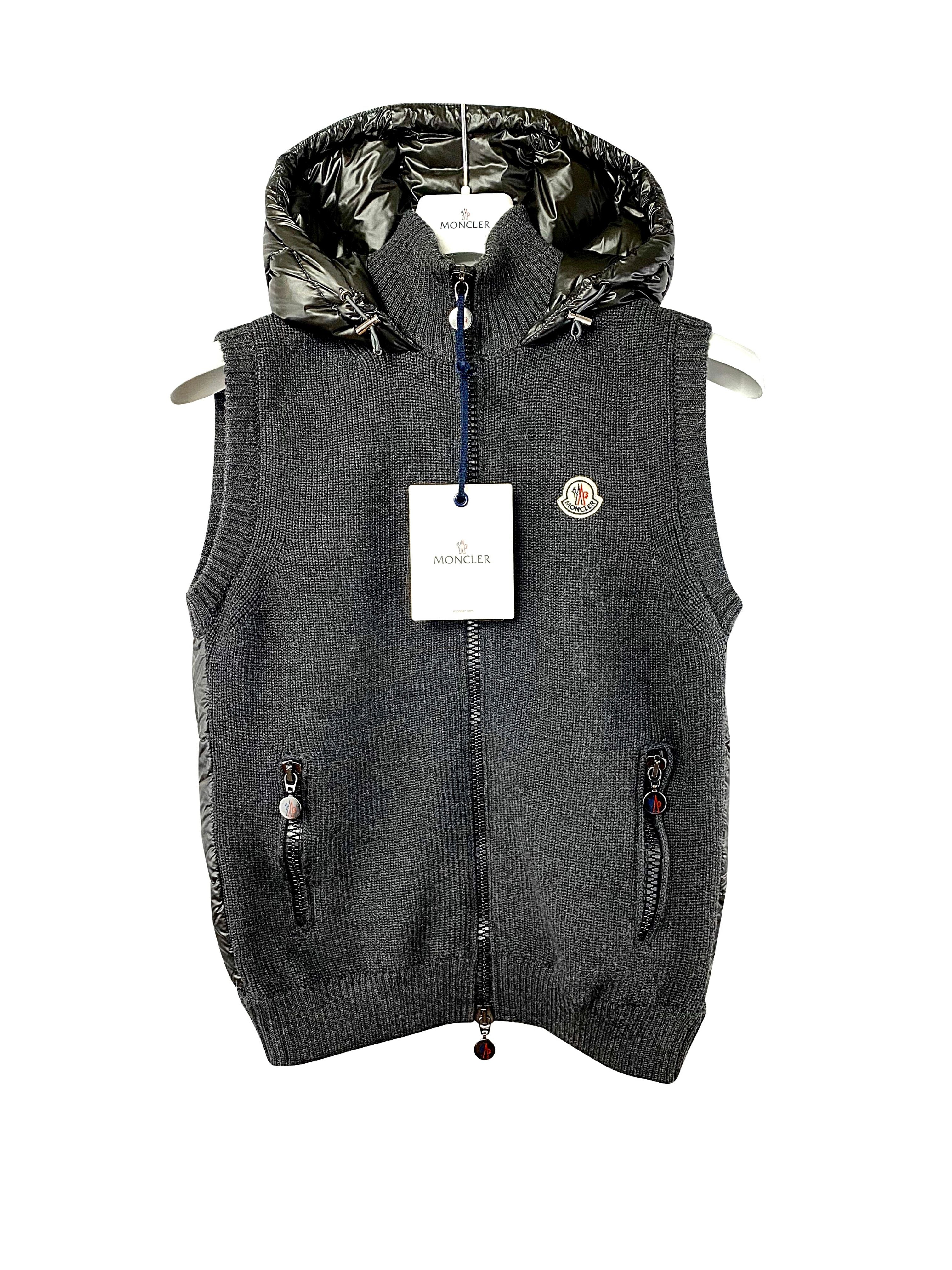Moncler 'Maglia' Style Zip-Up Gilet - Size Small - Colour: Charcoal Grey –  HB Authenticated Luxury Wear